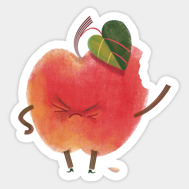 Crabby Apple Sticker by Kath Waxman Illustration